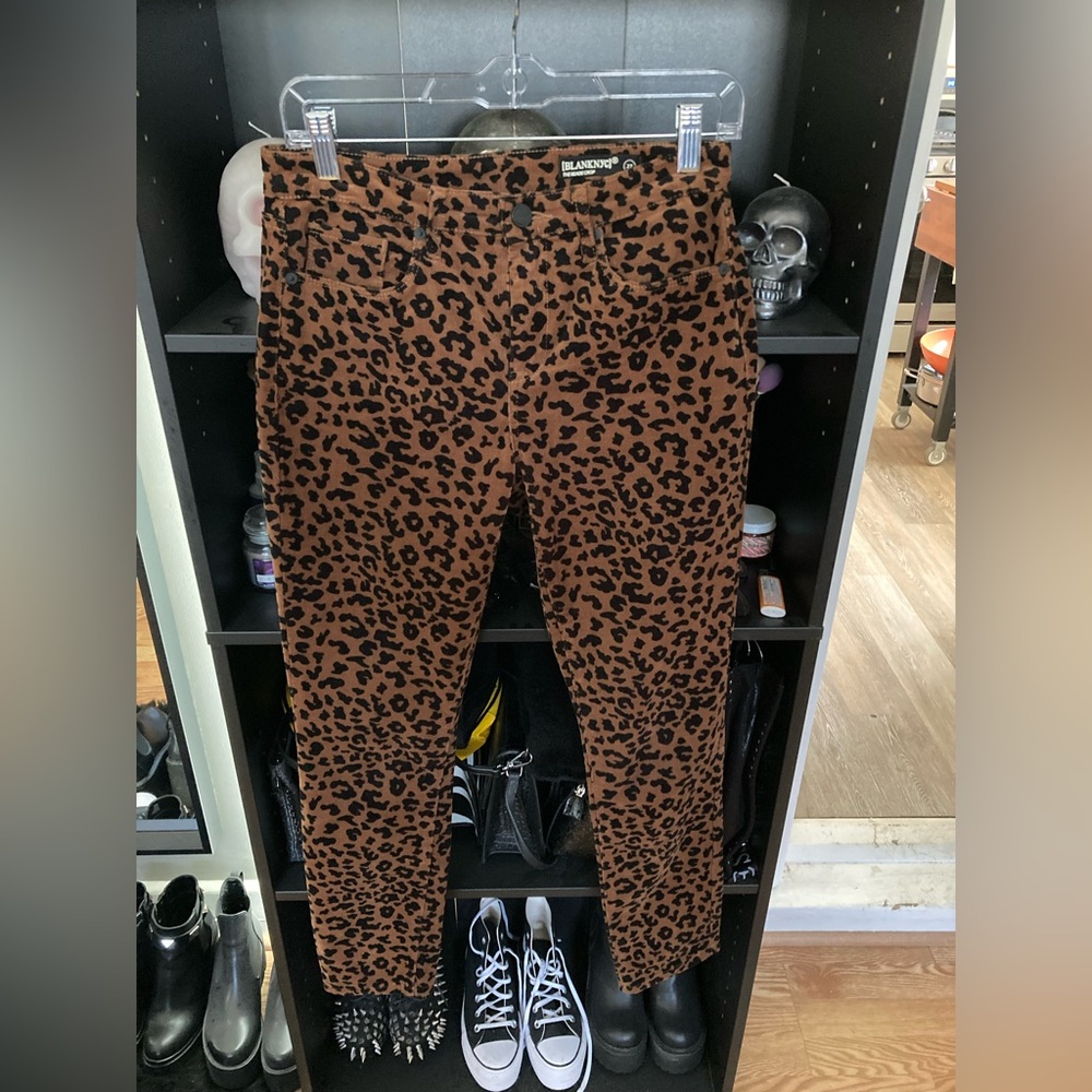 BLANK NYC CORDUROY LEOPARD SKINNY PANT